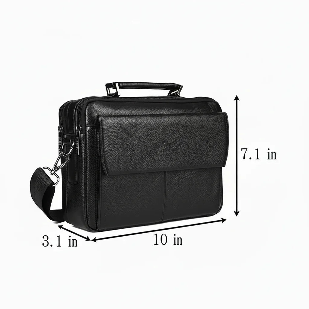 Men’s Leather Crossbody Bag - Multi-Pocket Organizer Bag