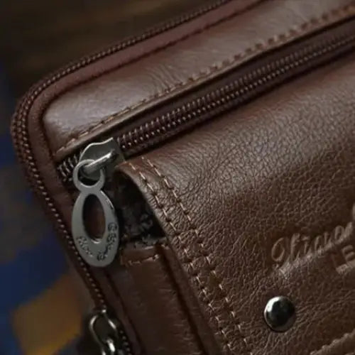 Men’s Leather Crossbody Bag – Vertical Phone Carry