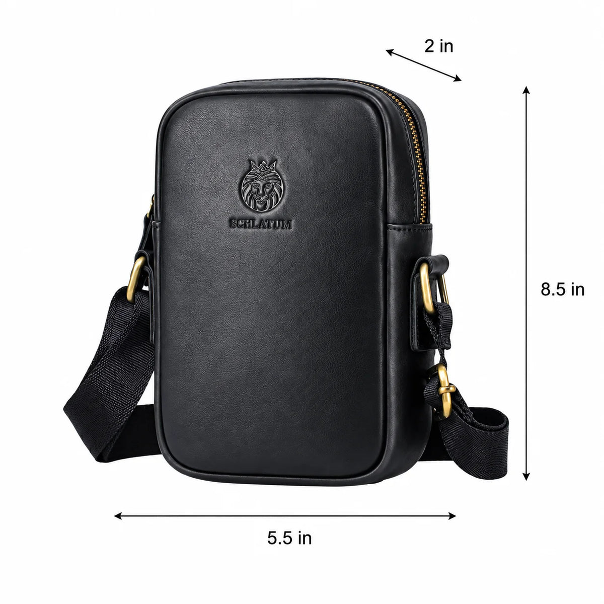 Men’s Leather Crossbody Bag - Vertical Phone Pocket Carry