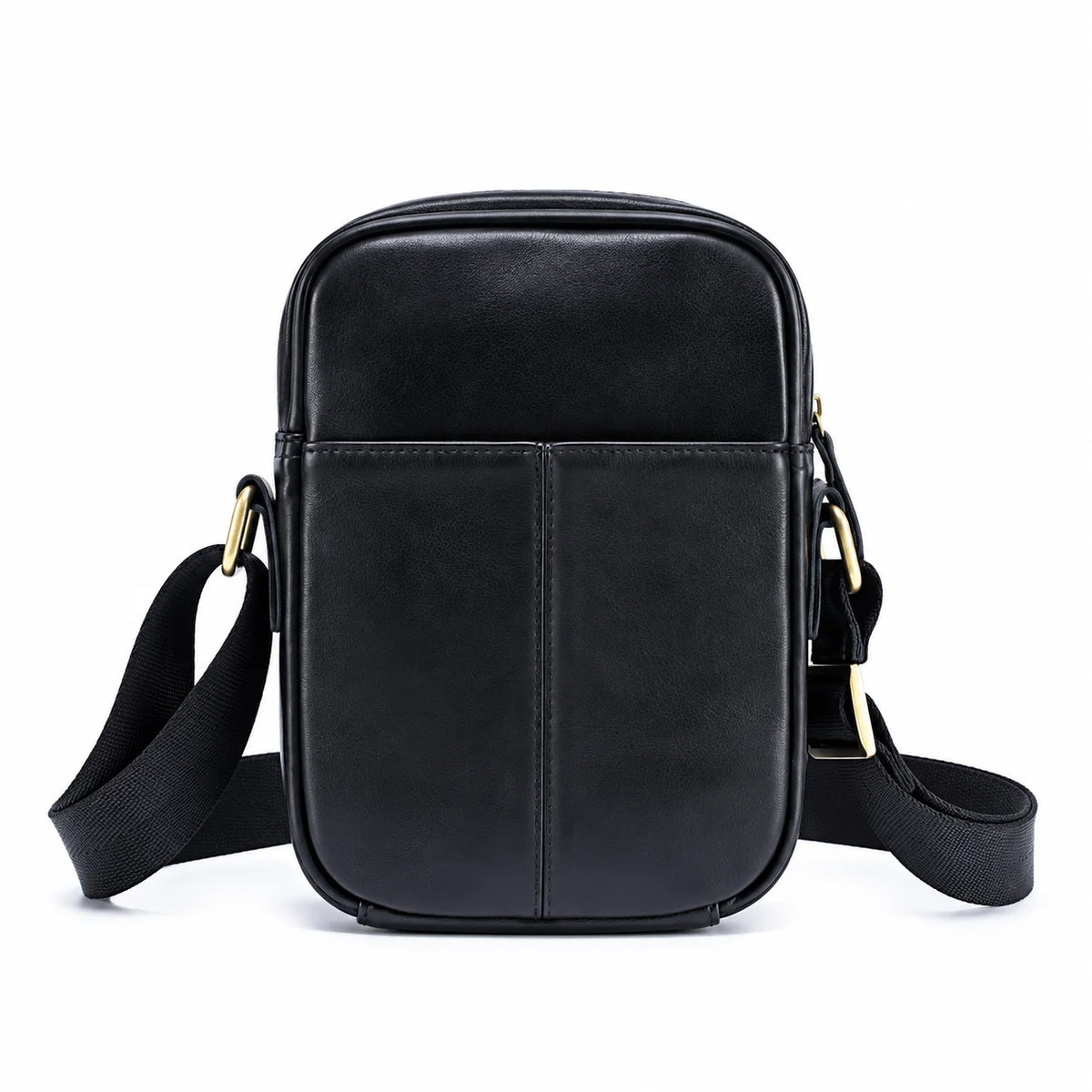 Men’s Leather Crossbody Bag - Vertical Phone Pocket Carry