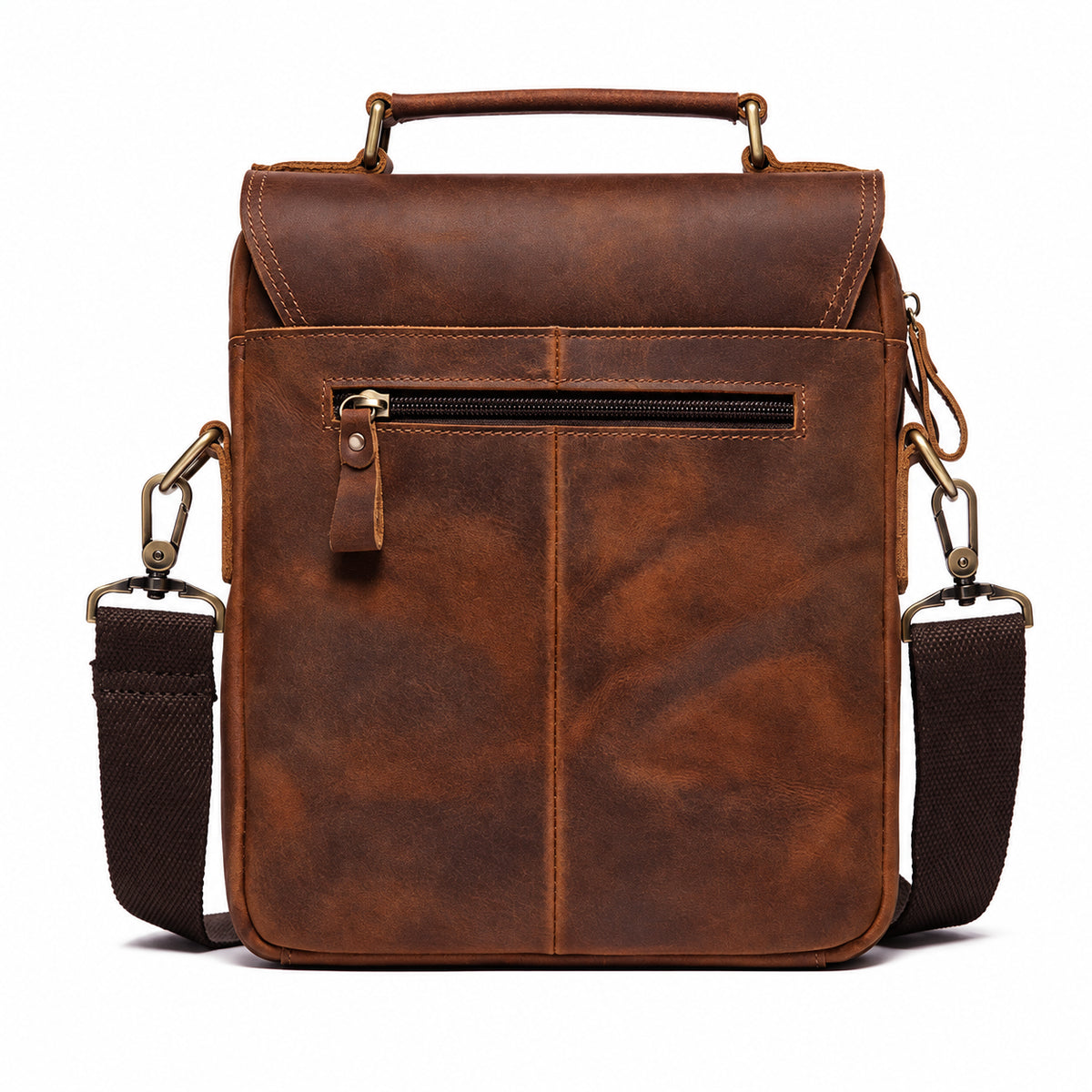 Men’s Leather Crossbody Bag – Vintage Flap Everyday Carry