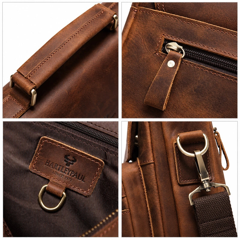 Men’s Leather Crossbody Bag – Vintage Flap Everyday Carry