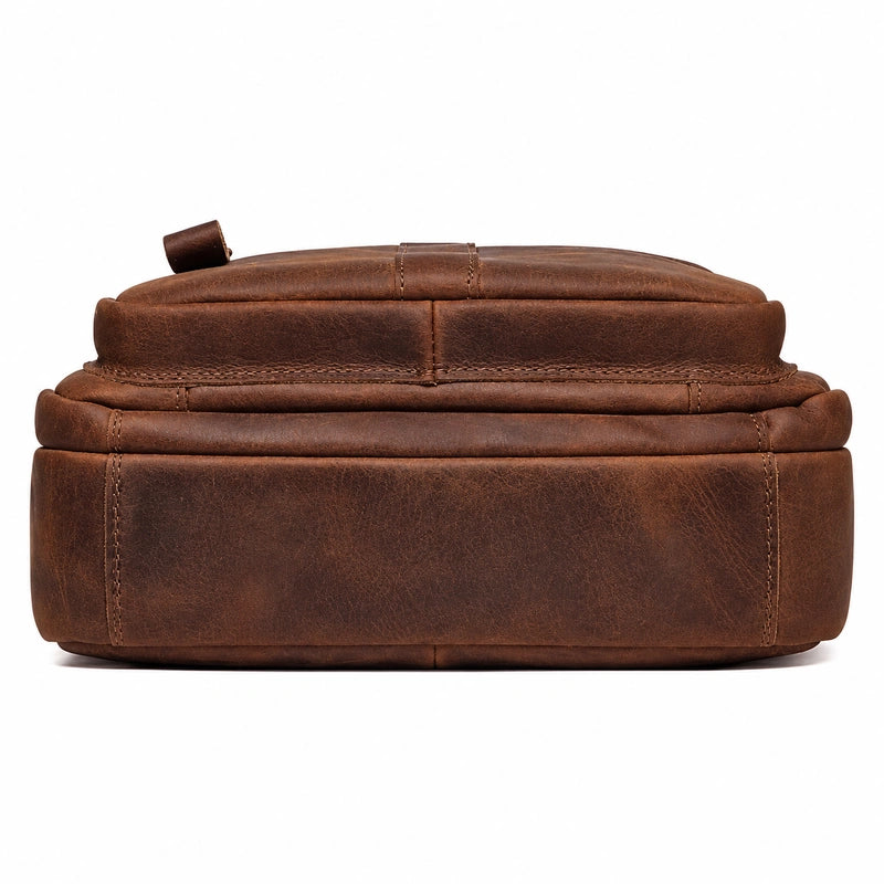 Men’s Leather Crossbody Bag – Vintage Flap Everyday Carry