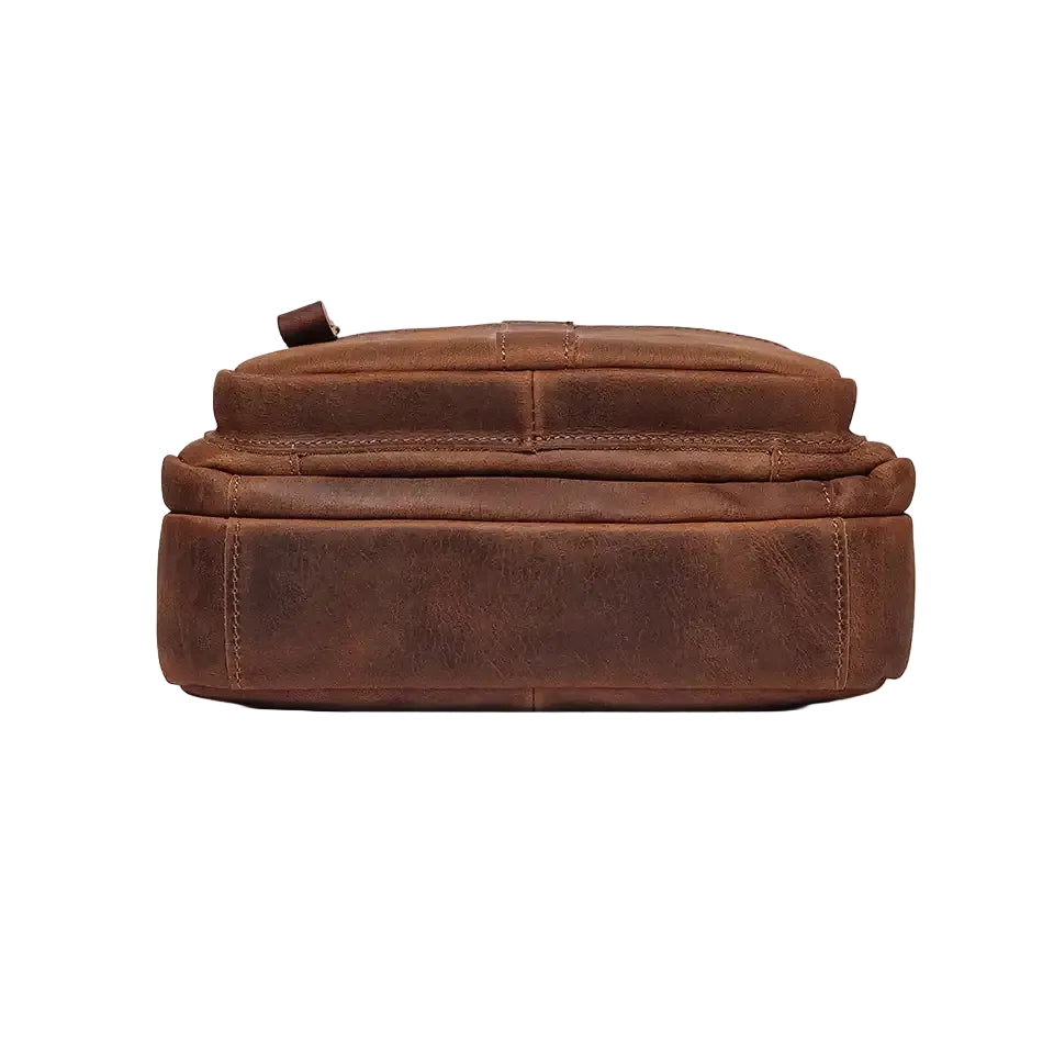 Men’s Leather Crossbody Bag – Vintage Flap Everyday Carry