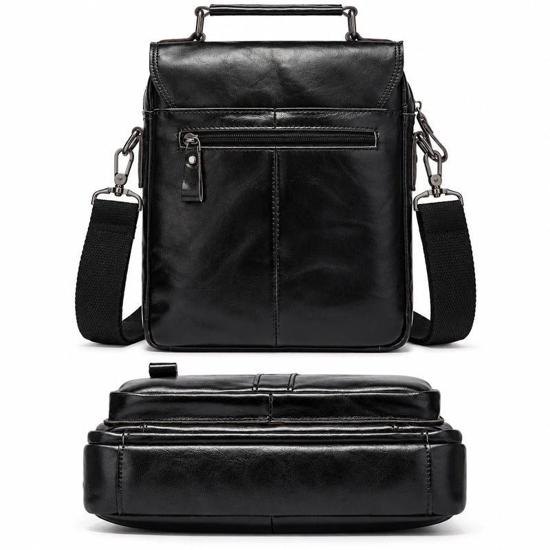 Men’s Leather Crossbody Bag – Vintage Flap Everyday Carry