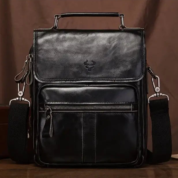 Men’s Leather Crossbody Bag – Vintage Flap Everyday Carry