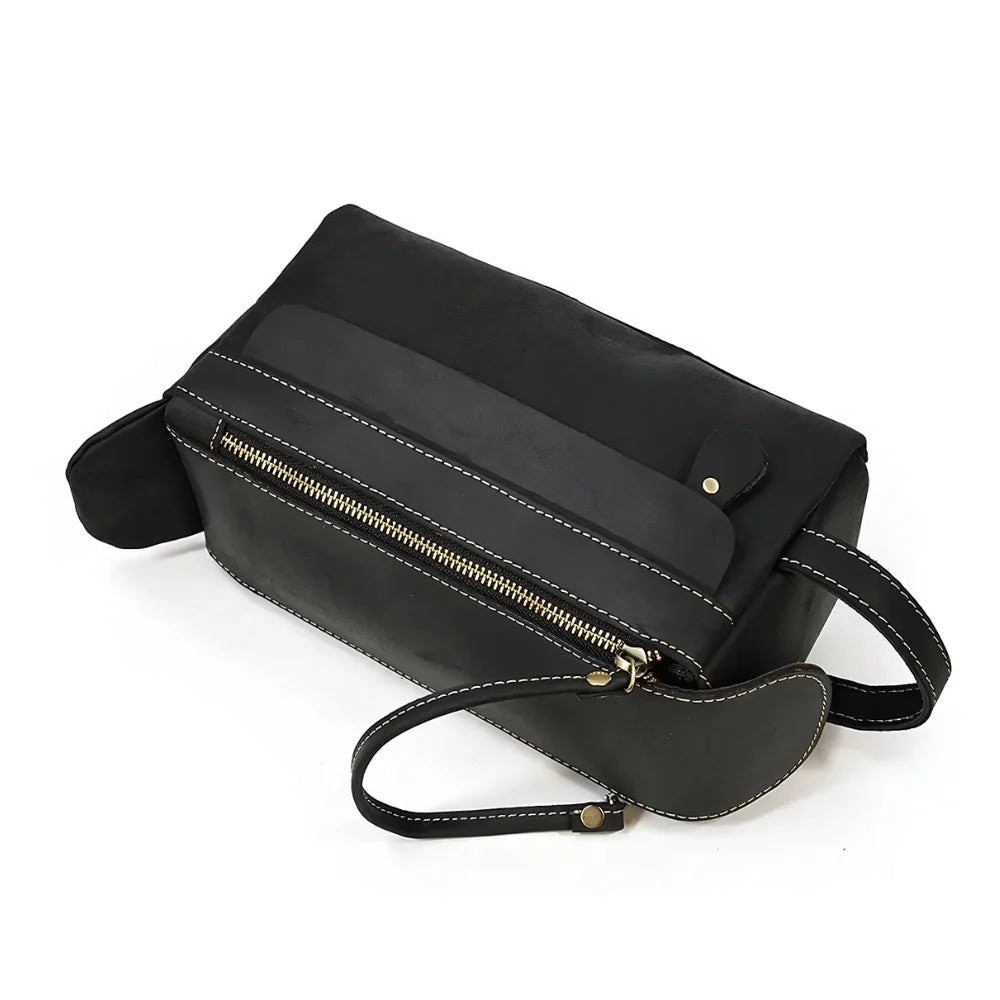 Men’s Leather Dopp Kit - Full-Grain Travel Toiletry Bag