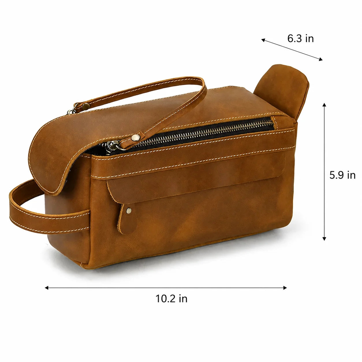Men’s Leather Dopp Kit - Full-Grain Travel Toiletry Bag
