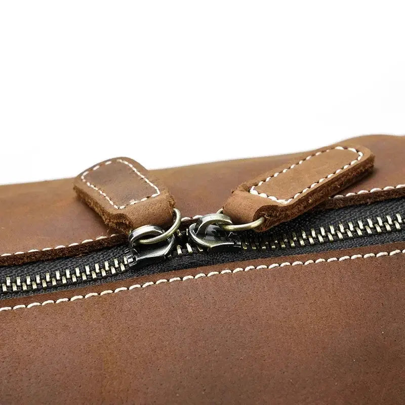Men’s Leather Duffel Bag – Large Capacity with Shoe Compartment