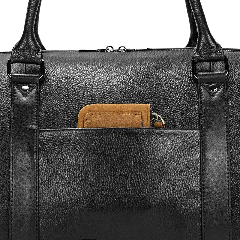 Men’s Leather Duffel Bag – Large Capacity with Shoe Compartment