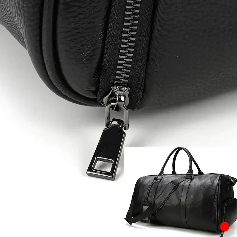 Men’s Leather Duffel Bag – Large Capacity with Shoe Compartment