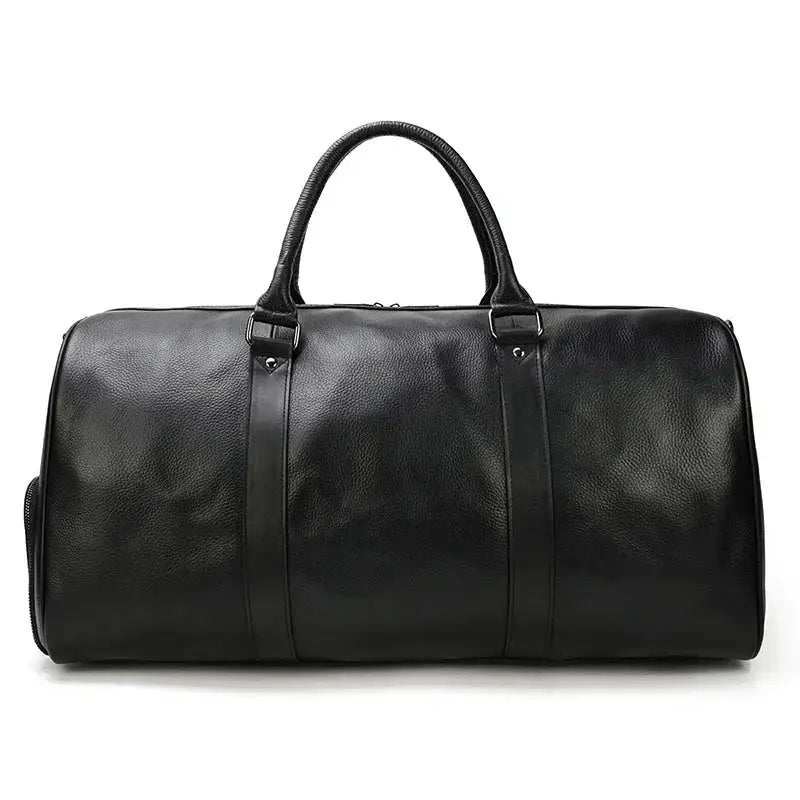 Men’s Leather Duffel Bag – Large Capacity with Shoe Compartment