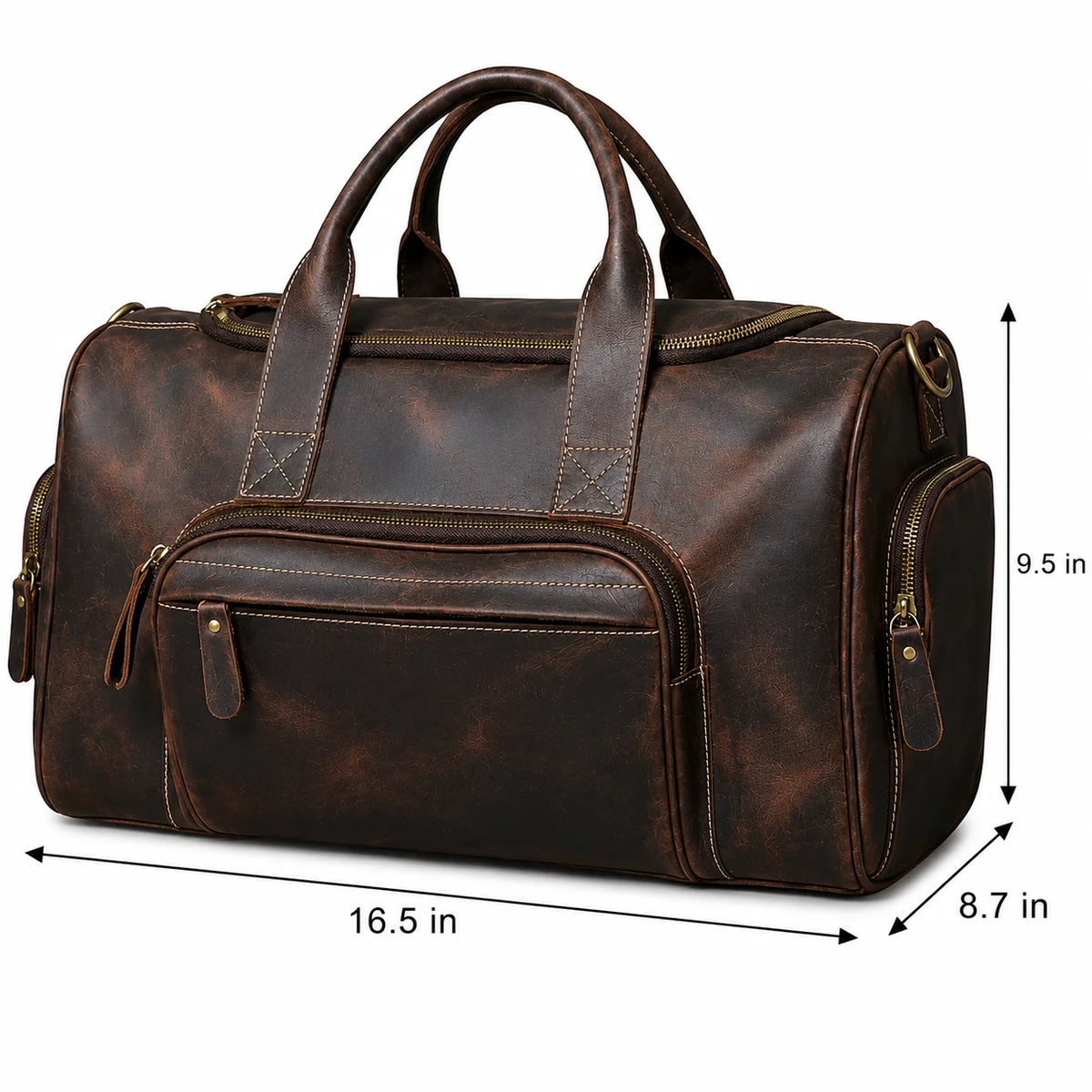 Men’s Leather Duffle Bag - Carry-On Weekender