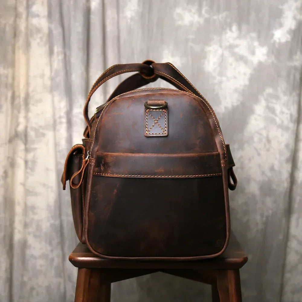 Men’s Leather Duffle Bag - Laptop Compartment Weekender