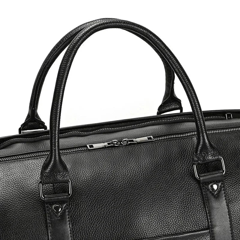 Men’s Leather Duffle Bag – Large Capacity with Shoe Compartment