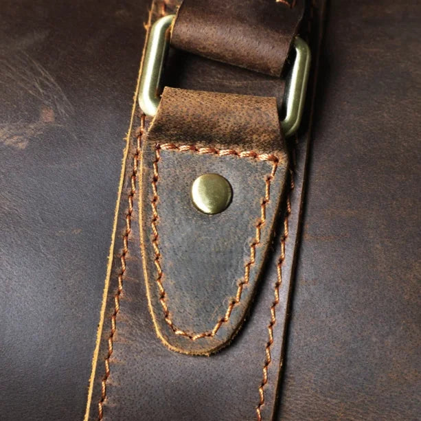 Men’s Leather Duffle Bag – Large Weekend Travel Bag