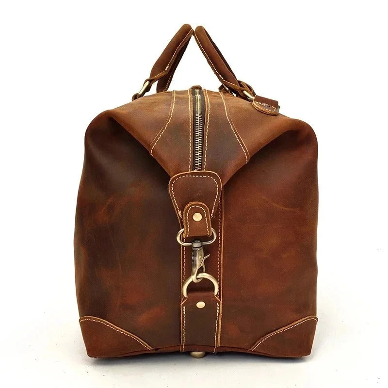 Men’s Leather Duffle Bag – Large Weekend Travel Bag