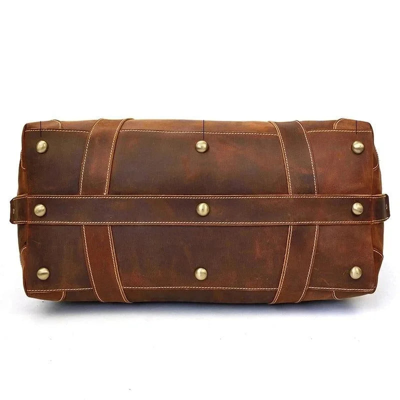 Men’s Leather Duffle Bag – Large Weekend Travel Bag