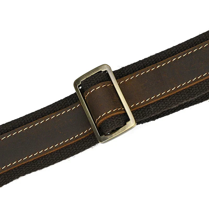 Men’s Leather Duffle Bag - Round Barrel Design