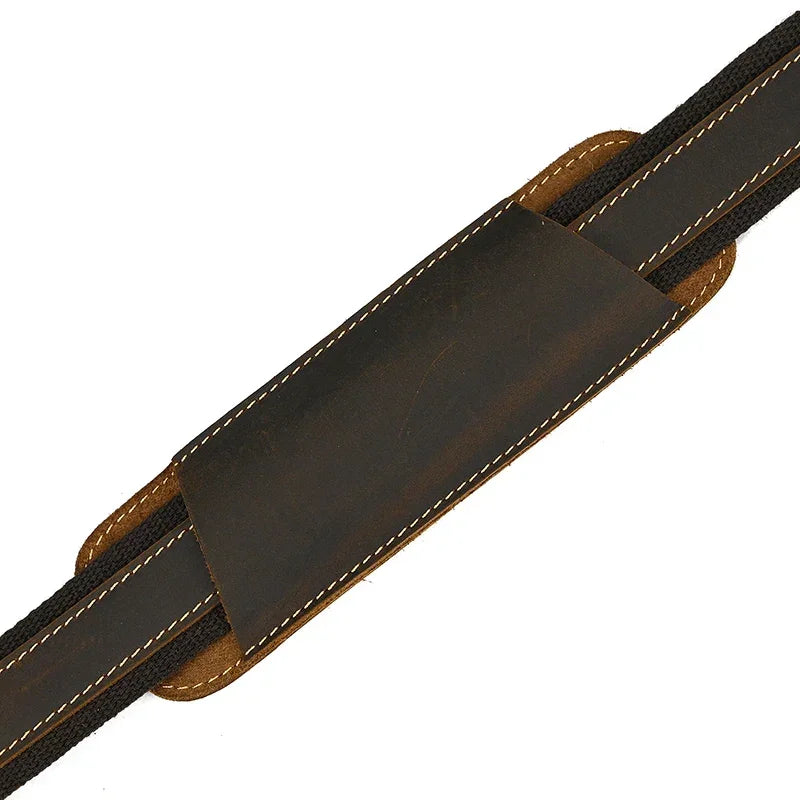 Men’s Leather Duffle Bag - Round Barrel Design