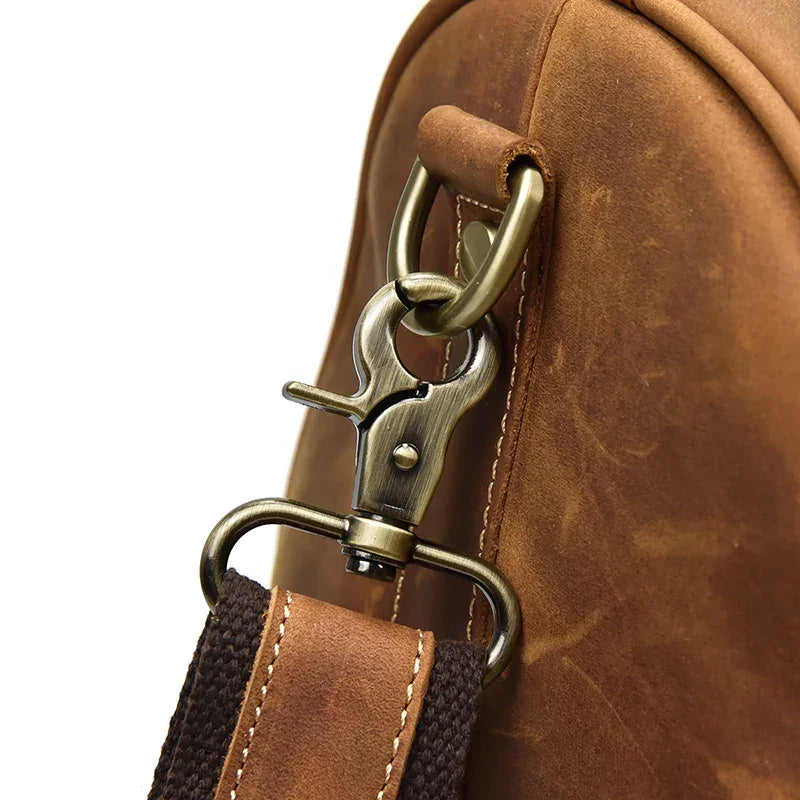 Men’s Leather Duffle Bag - Vintage 24-Inch Weekender