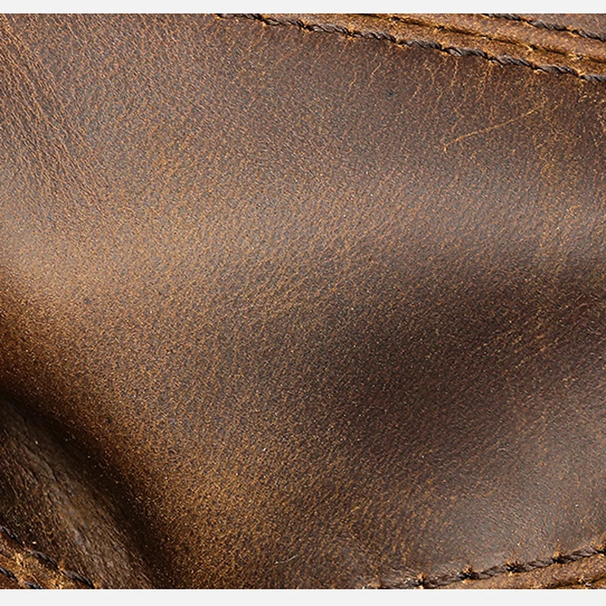 Men’s Leather Fanny Pack - Crazy Horse Waist Bag with Zip Pockets - Dark Brown