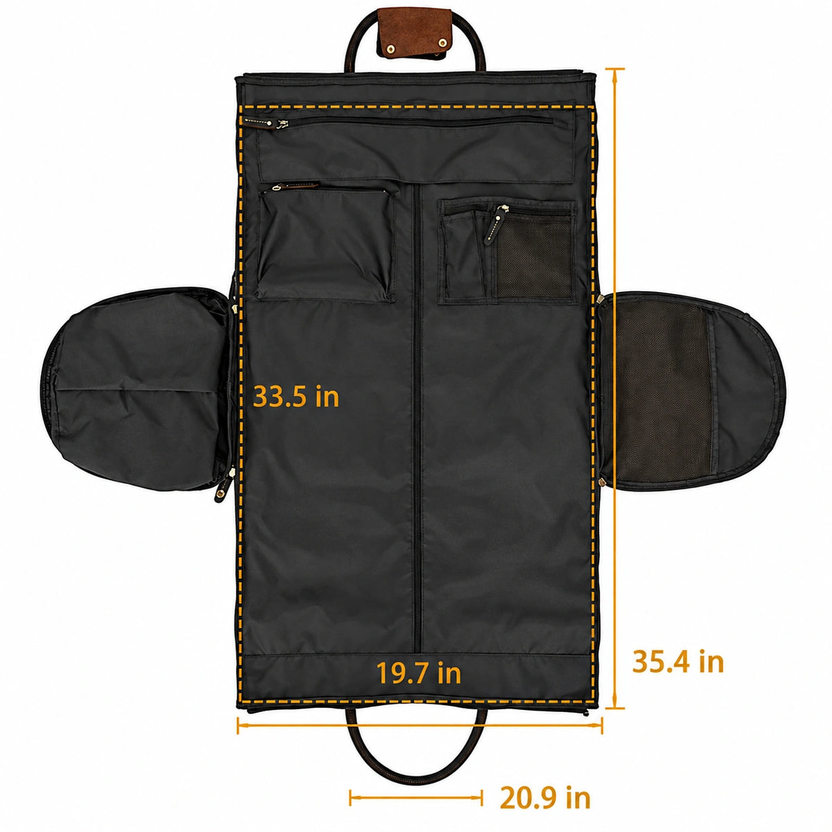 Men’s Leather Garment Duffle Bag – Full-Open Suit & Shoe Travel Bag