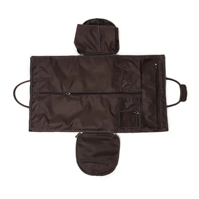 Men’s Leather Garment Duffle Bag – Full-Open Suit & Shoe Travel Bag