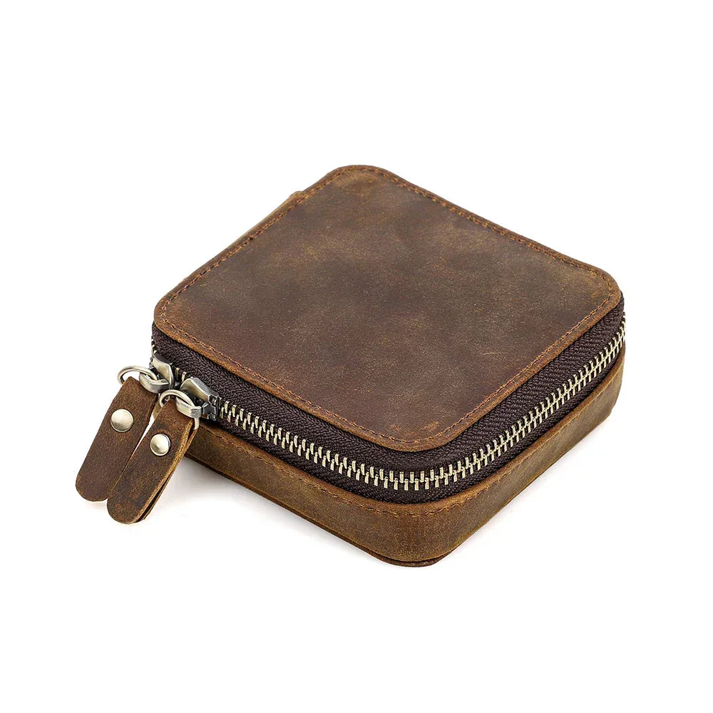 Men’s Leather Jewelry Box - Watch & Cufflink Case
