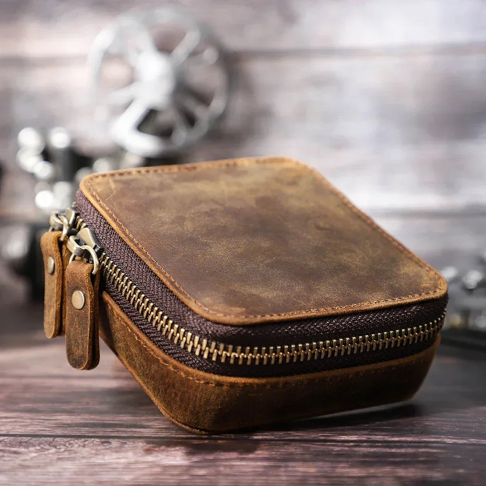 Men’s Leather Jewelry Box - Watch & Cufflink Case