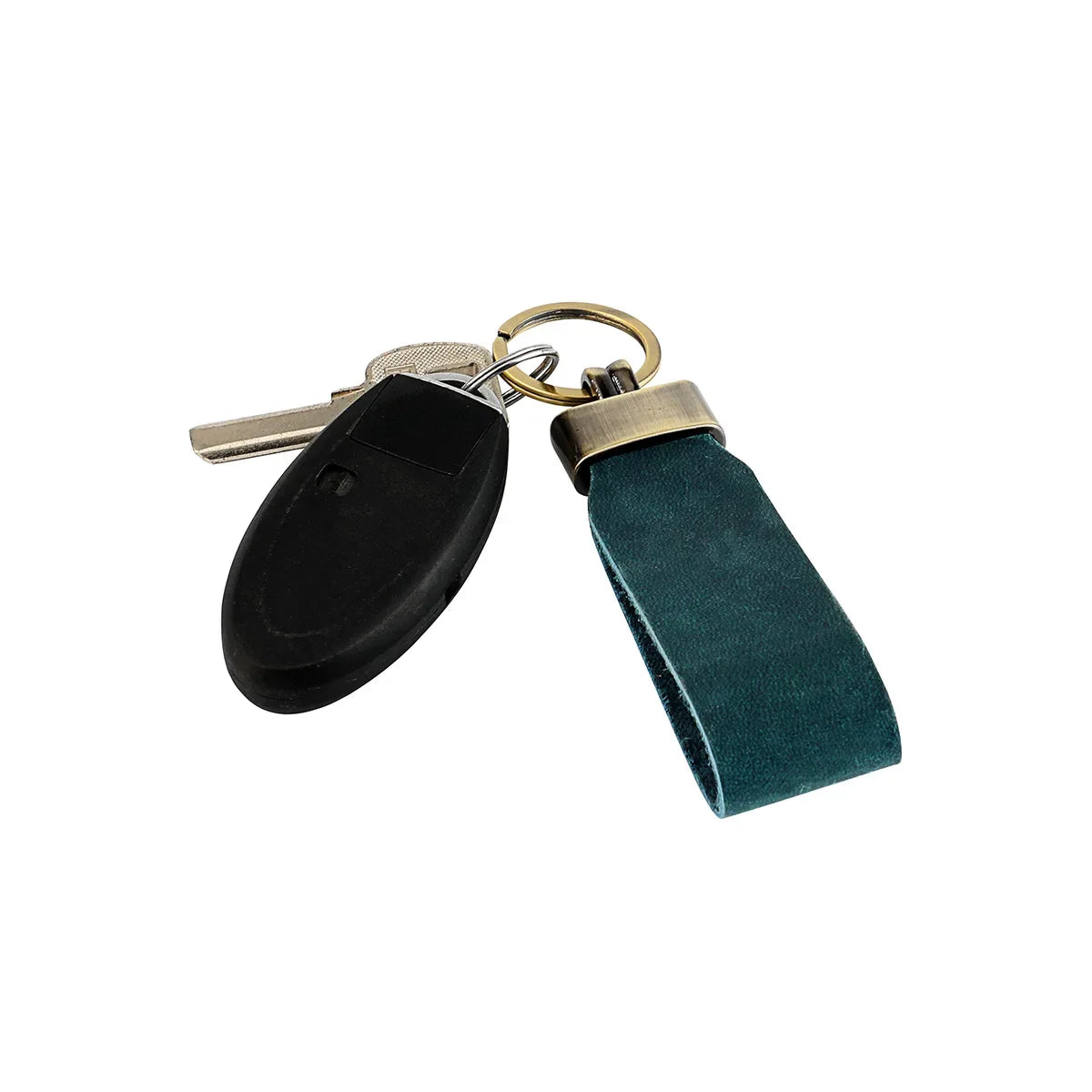 Men’s Leather Key Fob Holder - Swivel Clip Wristlet