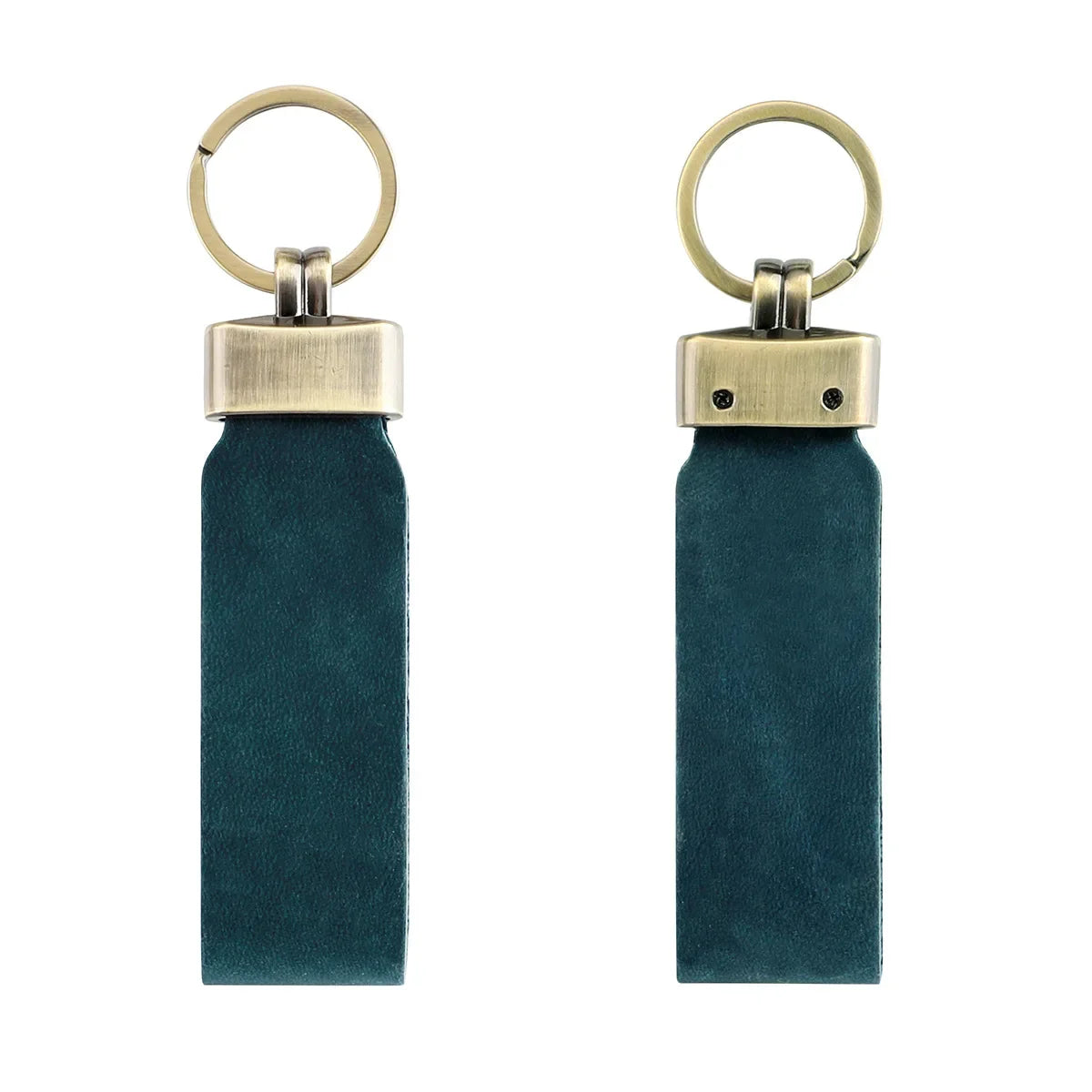 Men’s Leather Key Fob Holder - Swivel Clip Wristlet