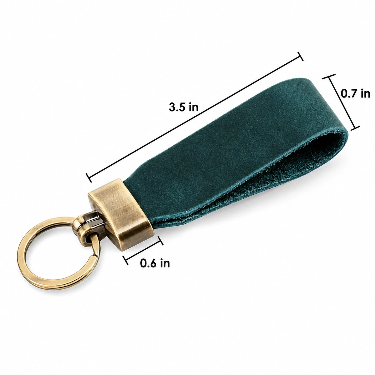 Men’s Leather Key Fob Holder - Swivel Clip Wristlet - Blue