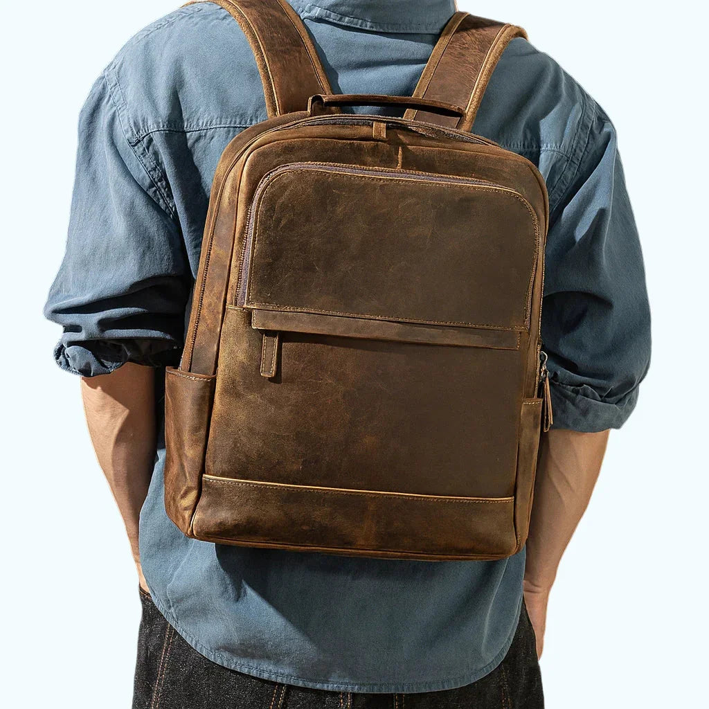 15.6 laptop backpack leather for Men for 15.6" Laptops The Real Leather Co so as not to damage leather FADEON Laptop Backpack for Women,