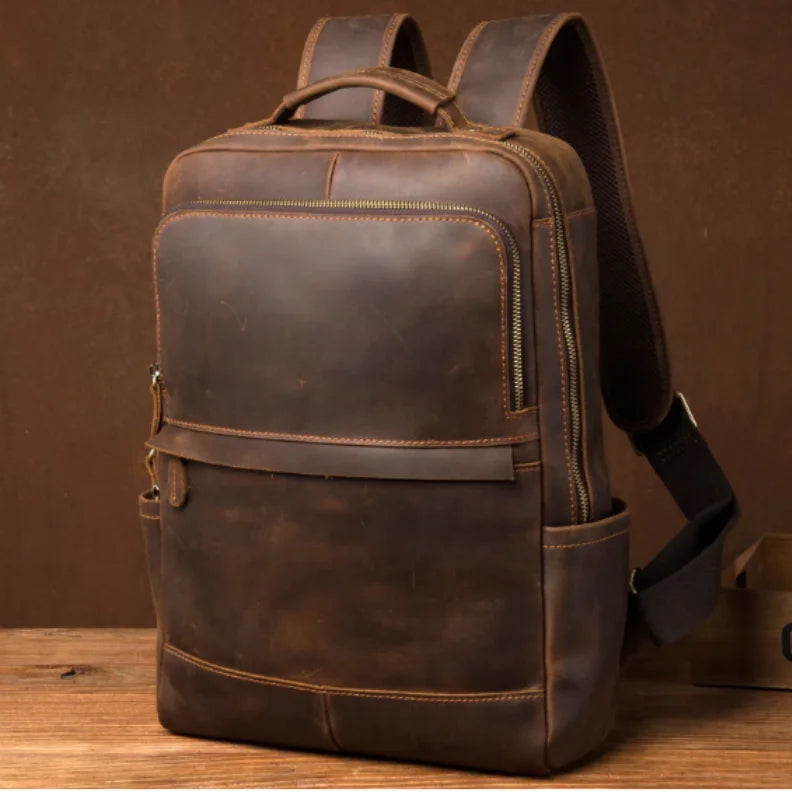 Men’s Leather Laptop Backpack – 15.6’’ Work Bag