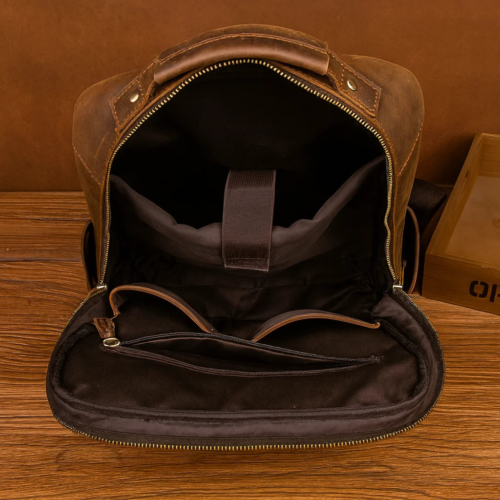Men’s Leather Laptop Backpack – 15.6