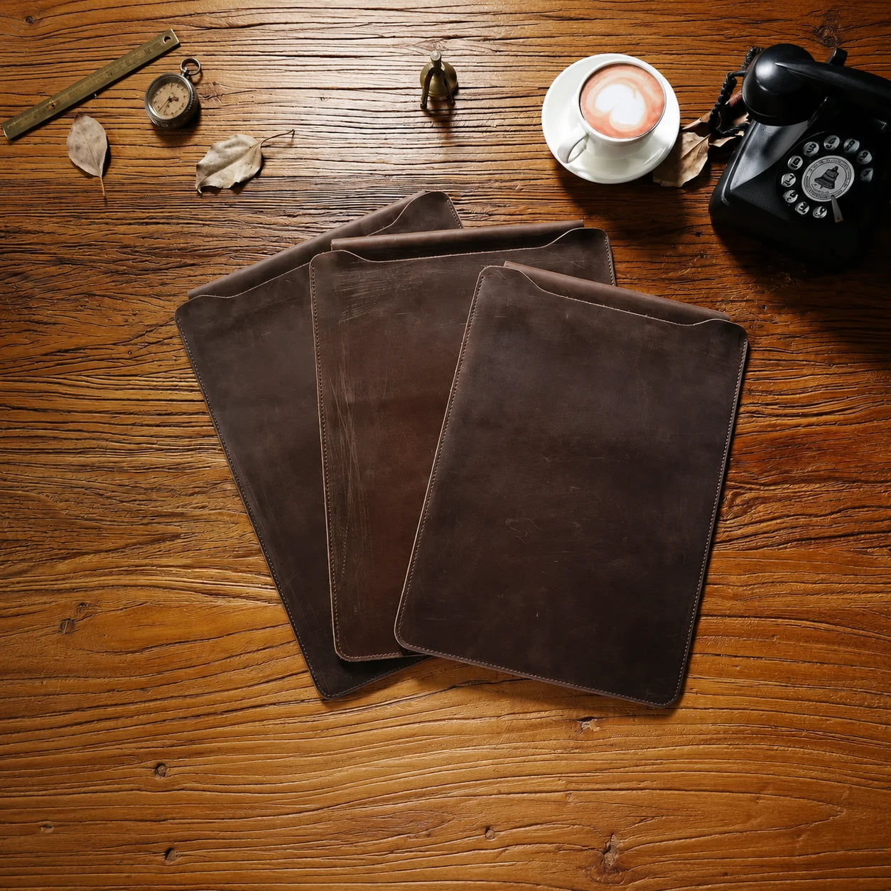 Men’s Leather Laptop Sleeve - 12-14 Inch Envelope Case