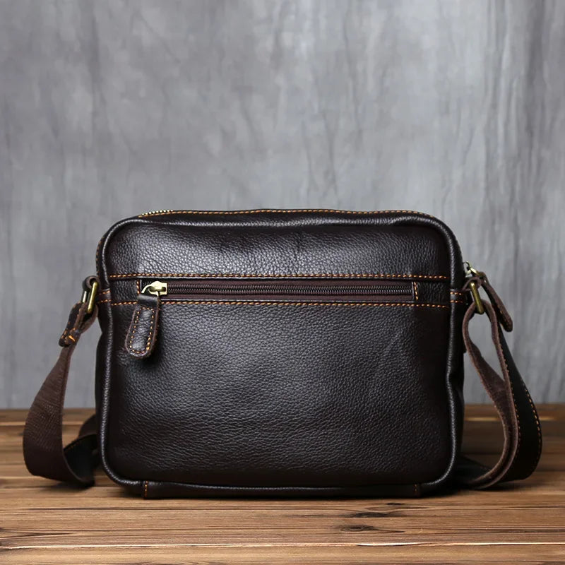 Men’s Leather Messenger Bag - Crazy Horse Multi-Pocket Carry