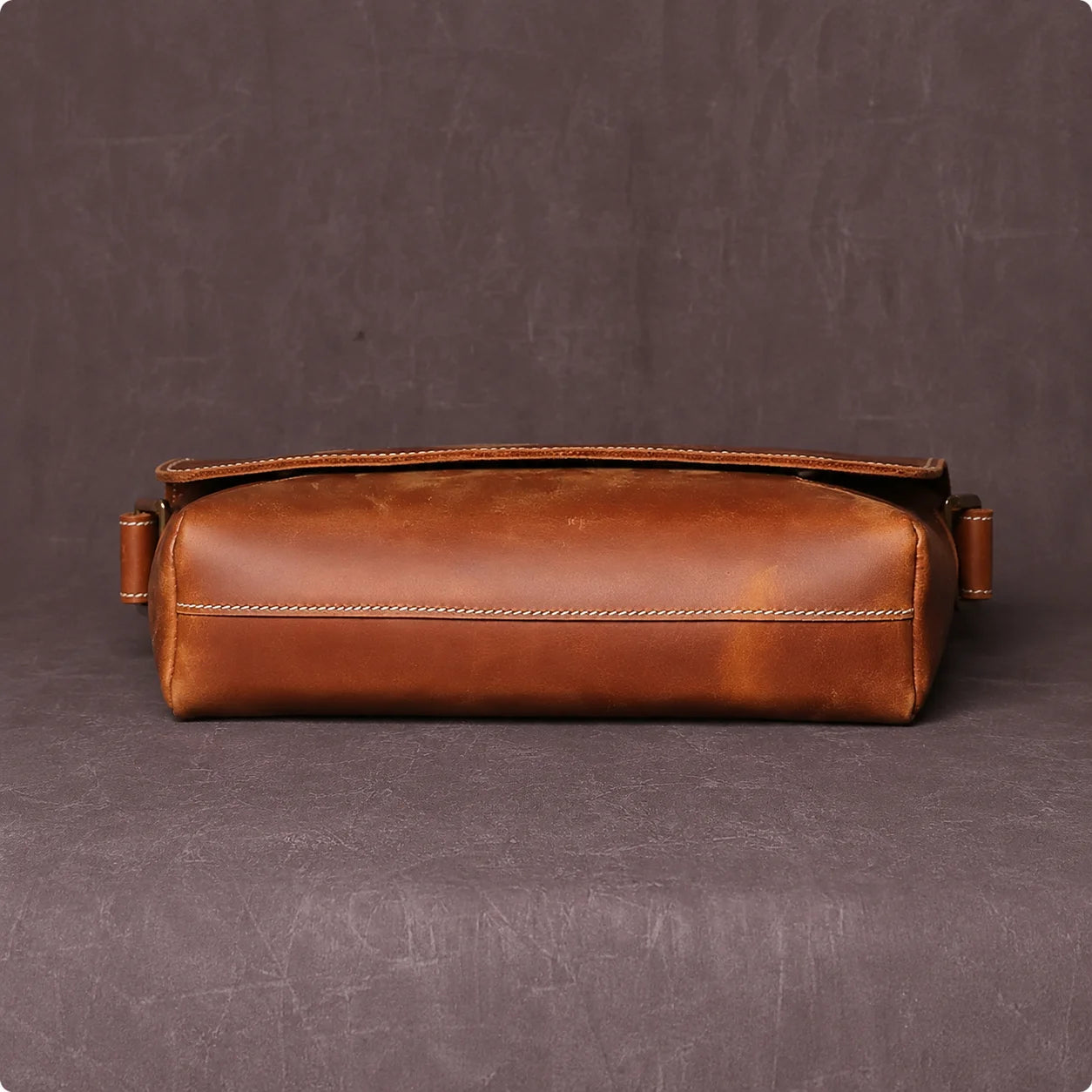 Men’s Leather Messenger Bag - Vintage Flap Work Bag