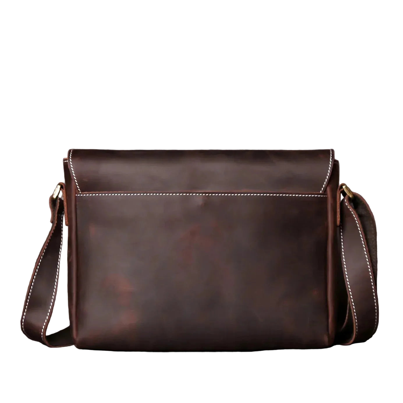 Men’s Leather Messenger Bag - Vintage Flap Work Bag