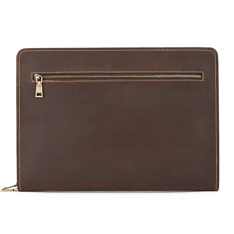 Men’s Leather Padfolio - Zip Around 3-Ring Binder