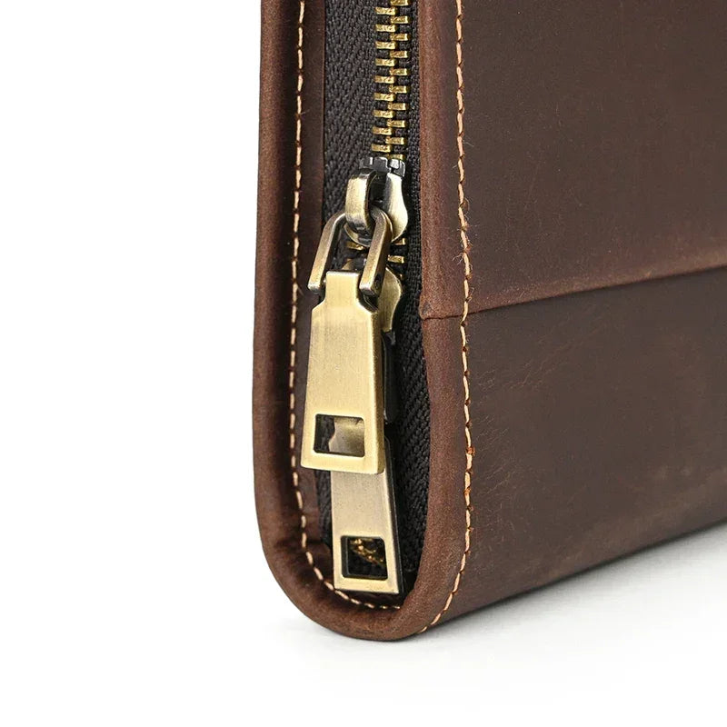 Men’s Leather Padfolio - Zip Around 3-Ring Binder