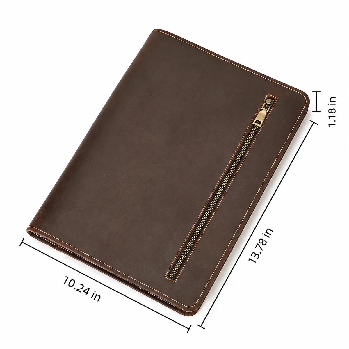 Men’s Leather Padfolio - Zip Around 3-Ring Binder