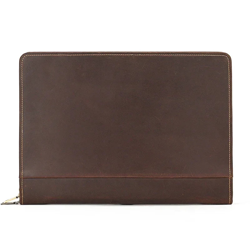 Men’s Leather Padfolio - Zip Around 3-Ring Binder