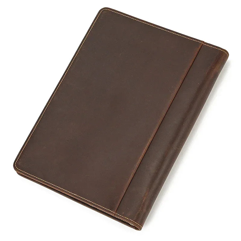 Men’s Leather Padfolio - Zip Around 3-Ring Binder
