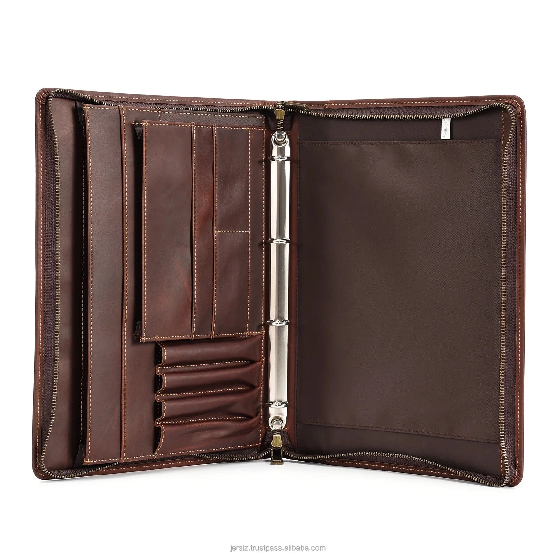 Men’s Leather Padfolio - Zippered Business Organizer