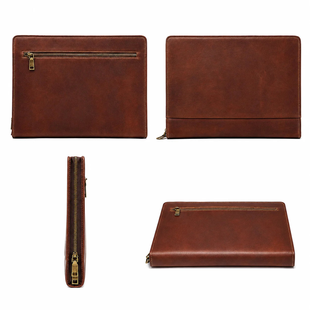 Men’s Leather Padfolio - Zippered Business Organizer