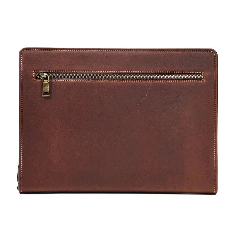 Men’s Leather Padfolio - Zippered Business Organizer