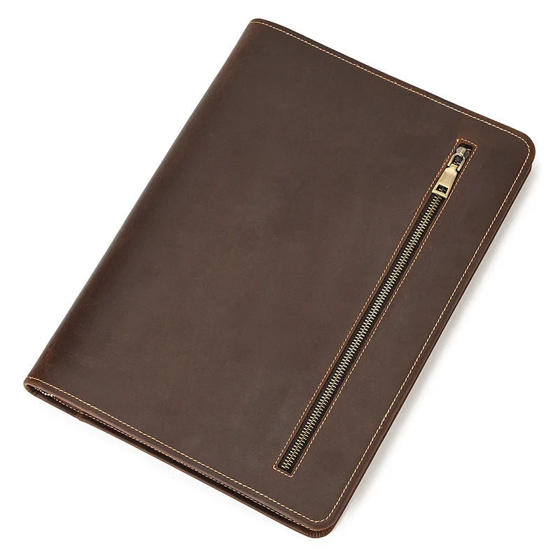 Men’s Leather Padfolio - Zippered Business Organizer
