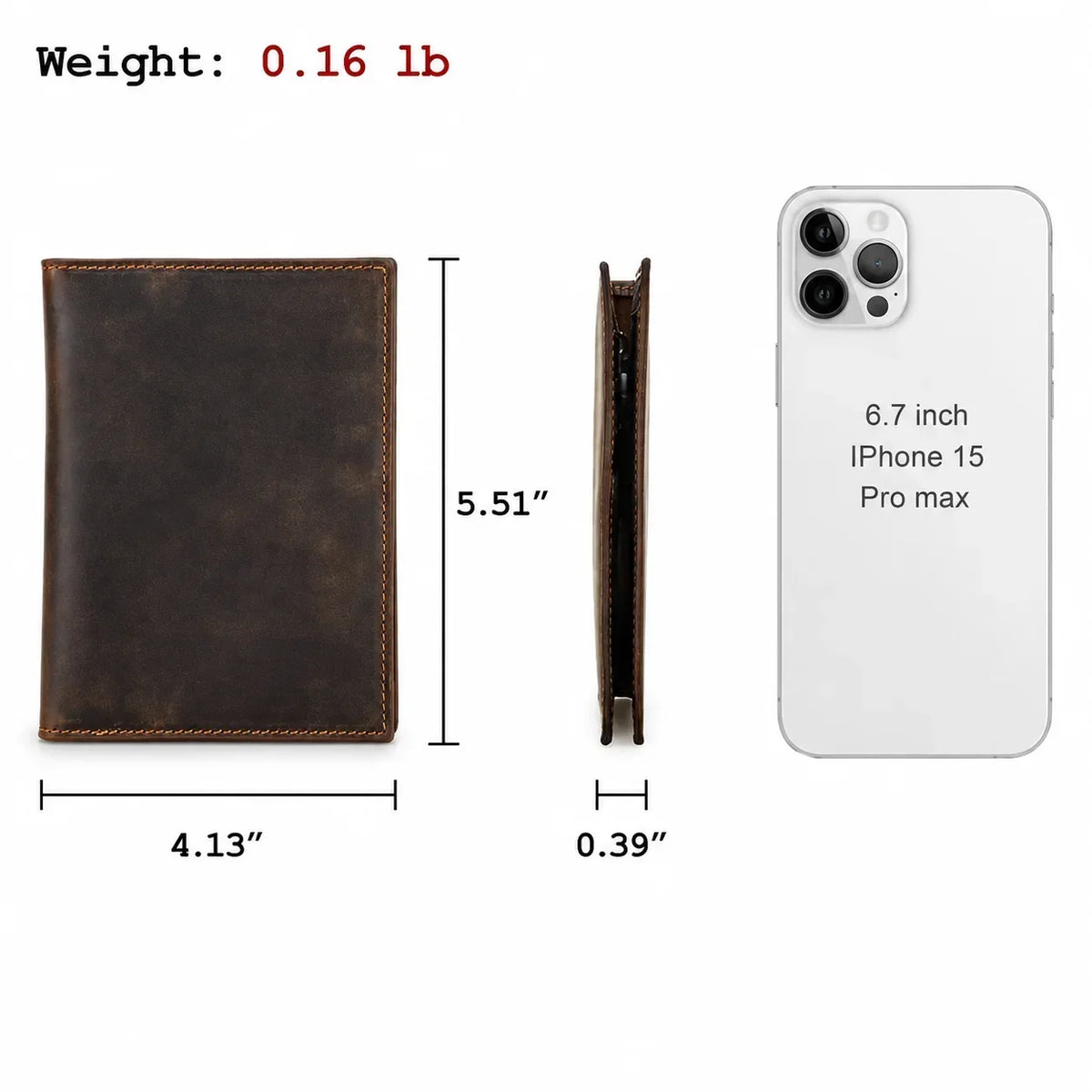 Men’s Leather Passport Holder - RFID Blocking Card & Coin Wallet